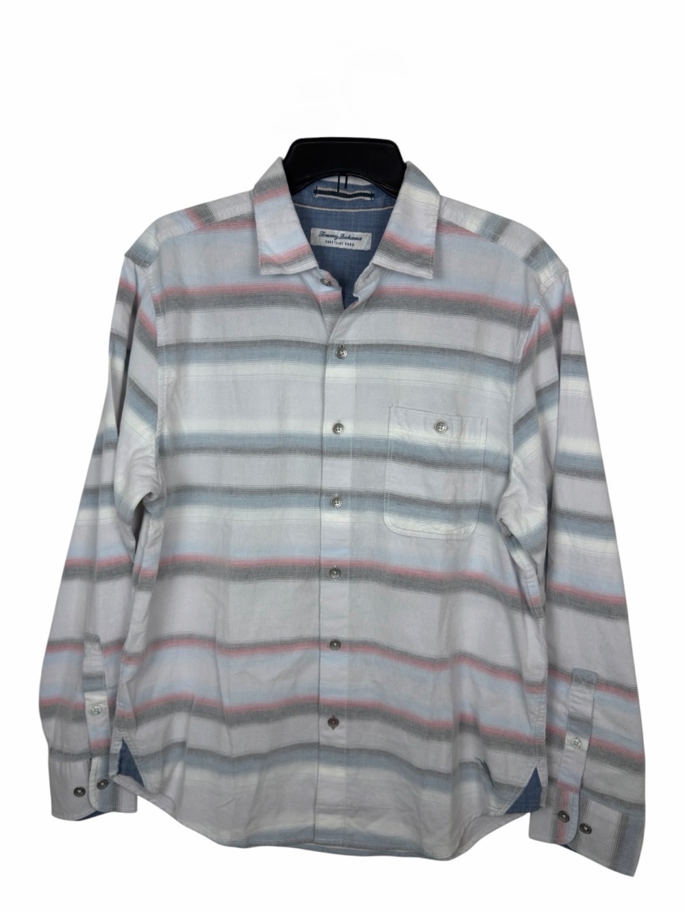Tommy Bahama NWT Coastline Cord Long Sleeve Button-Down Shirt Fog Gray SZ Medium